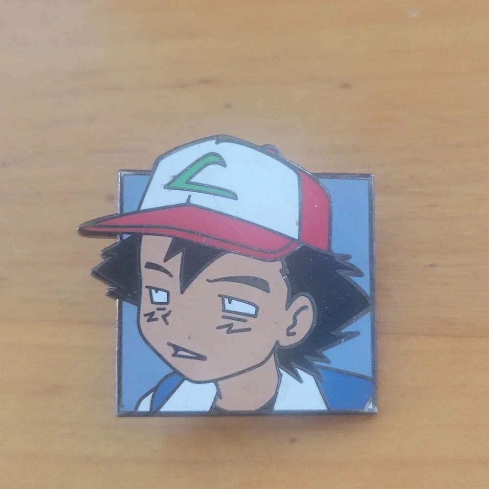 Derpy Ash Enamel Pin Pokemon Confusion Kanto Hat Meme Collectible Badge